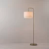 58" Brass Floor Lamp With White Linen Shade - Globe Electric