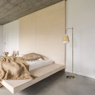 66" Lucia Brass Metal And Rattan Coastal Floor Lamp - River Of Goods - Image 5