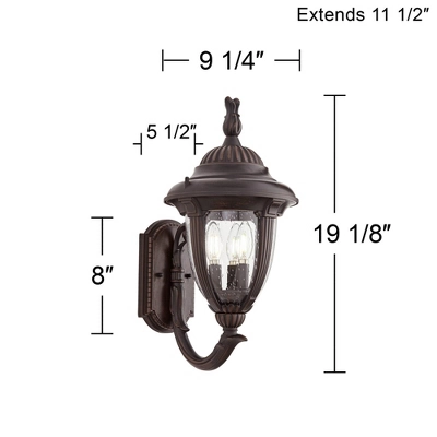 John Timberland Casa Sierra Rustic Vintage Outdoor Wall Light Fixture Bronze Upbridge 19 1/8" Clear Seedy Glass For Post Exterior Barn Deck House Yard - Image 6