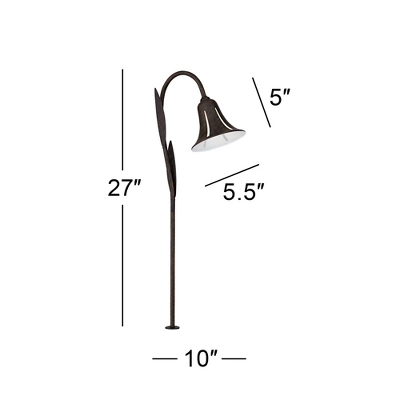 John Timberland Tulip 27" High Dark Rust LED Landscape Lights Set Of 2 - Image 8