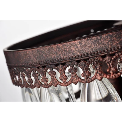 9.84" X 9.84" X 49.62" 3-Light Eresu Chandelier Brown - Warehouse Of Tiffany - Image 2