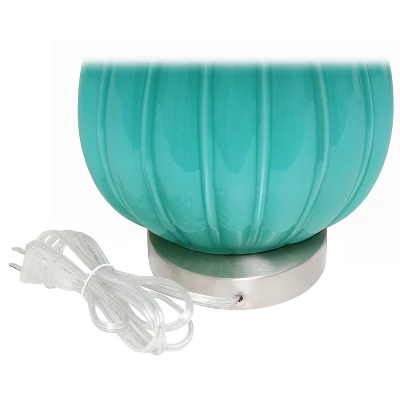 Pleated Table Lamp With Fabric Shade Teal - Lalia Home - Image 5