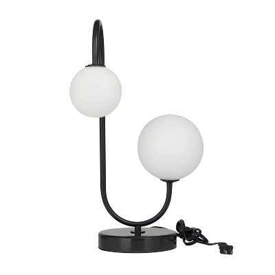 Metal Orb 2 Bulb Table Lamp With Marble Base - Olivia & May - Image 7