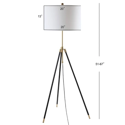 67" Adjustable Metal Lucius Floor Lamp (Includes LED Light Bulb) Black - JONATHAN Y - Image 3