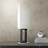 360 Lighting Floating Rectangle Modern Table Lamp 30" Tall Black Metal Open Frame White Fabric Box Shade For Bedroom Living Room Bedside Nightstand