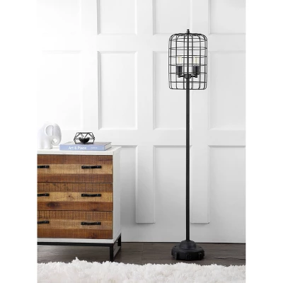 65" Odette Industrial Metal Floor Lamp (Includes Light Bulb) Black - JONATHAN Y - Image 2