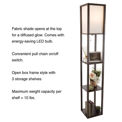 Torchiere Floor Lamp Brown (Includes LED Light Bulb) - Lavish Home - Image 2