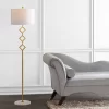 61.5" Metal Diamante Modern Gilt Floor Lamp (Includes LED Light Bulb) Gold - JONATHAN Y