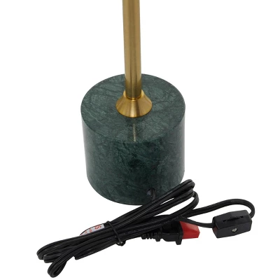 28" X 10" Metal Umbrella Style Desk Lamp With Marble Base - Olivia & May - Image 2