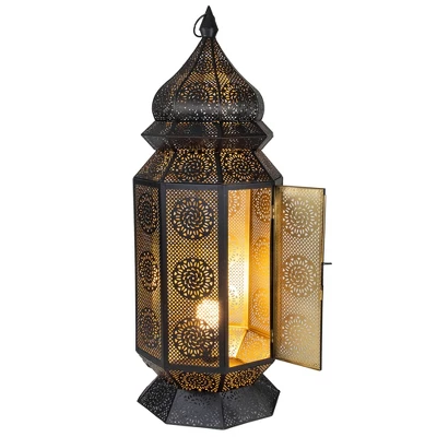 Northlight 29.5" Black And Gold Moroccan Style Lantern Floor Lamp - Image 2