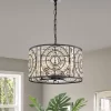 16" X 16" X 55" 4-Light Samel Chandelier Black - Warehouse Of Tiffany