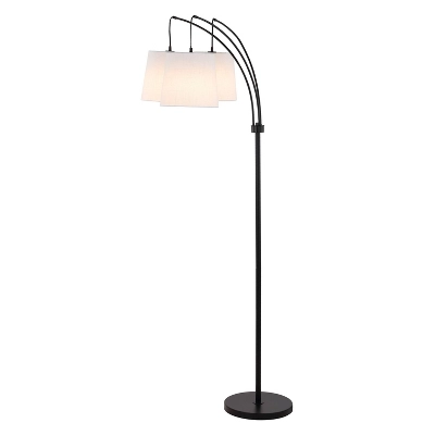 72.5" 3-Light Sylva Mid-Century Modern Head-Adjustable Iron LED Arc Floor Lamp Black (Includes LED Light Bulb) - JONATHAN Y - Image 4