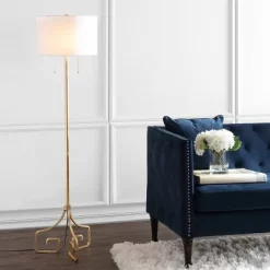 61.5" Metal Floor Lamp (Includes LED Light Bulb) Gold - Jonathan Y
