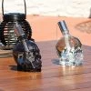 Sunnydaze Decor Sunnydaze Grinning Skull Glass Tabletop Torches - Clear And Black