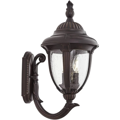 John Timberland Casa Sierra Rustic Vintage Outdoor Wall Light Fixture Bronze Upbridge 19 1/8" Clear Seedy Glass For Post Exterior Barn Deck House Yard - Image 5