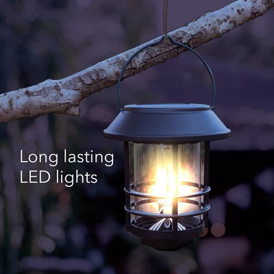 Dartwood Solar Wall Lanterns - Outdoor Mounted Wall Lanterns For Your Yard, Patio, Or Walkway (6 Pack, Black)