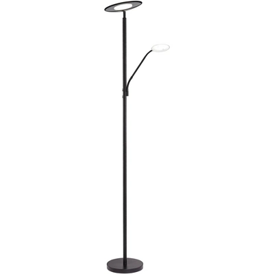 360 Lighting Modern Floor Lamp With Reading Light LED 71.5" Tall Decker Black Metal Acrylic Diffuser For Living Room Reading Office - Image 5