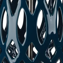 Filigree Ceramic Table Lamp With Cone Linen Shade Blue - Splendor Home