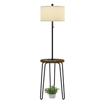 Floor Lamp End Table (Includes LED Light Bulb) - Modern Hairpin Legs - Image 4