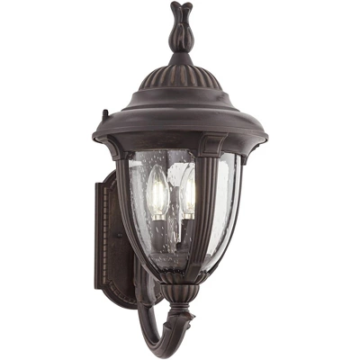 John Timberland Casa Sierra Rustic Vintage Outdoor Wall Light Fixture Bronze Upbridge 19 1/8" Clear Seedy Glass For Post Exterior Barn Deck House Yard - Image 3