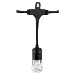 9ct Classic Café Outdoor String Lights Integrated LED Bulb - Black Wire - Enbrighten
