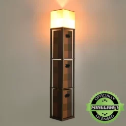 Ukonic Minecraft Brownstone Torch Standing Floor Lamp And Storage Unit | 5 Feet Tall