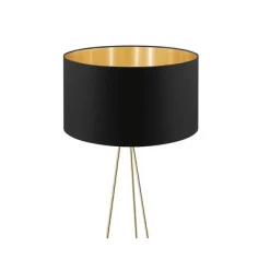 1-Light Camporale Floor Lamp With Interior Fabric Shade Gold - EGLO