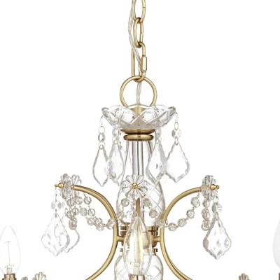Vienna Full Spectrum DeMallo Gold Chandelier 26" Wide French Scroll Arm Clear Crystal 6-Light Fixture For Dining Room House Foyer Kitchen Island Home - Image 3