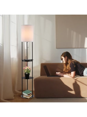 Nextop 63 Inch Round Floor Lamp W/ Shelves, USB Ports And AC Outlet Corner Lamp W/ LED Grow Light - 1 Count - Image 4