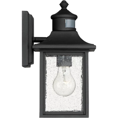John Timberland Moray Bay Mission Outdoor Wall Light Fixture Black Motion Sensor Dusk To Dawn 11 1/2" Seedy Glass For Post Exterior Barn Deck House - Image 6