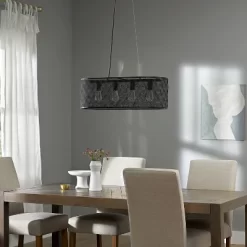 30" 4-Light Gianna Chandelier Black - River Of Goods