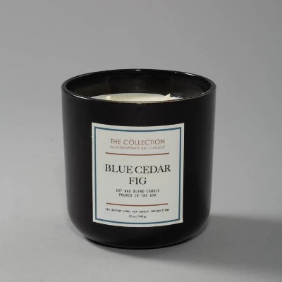 12oz Lidded Glass Jar 2-Wick Candle Blue Cedar Fig - The Collection By Chesapeake Bay Candle - Image 3