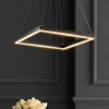 15.75" LED Nero Square Contemporary Metal Pendant Black - JONATHAN Y