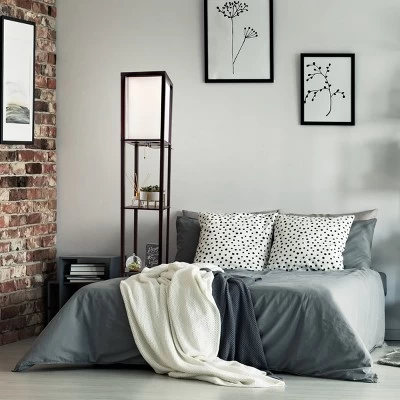 Torchiere Floor Lamp Brown (Includes LED Light Bulb) - Lavish Home - Image 4