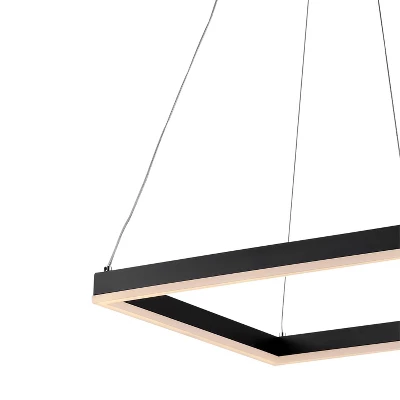 15.75" LED Nero Square Contemporary Metal Pendant Black - JONATHAN Y - Image 4