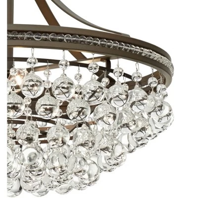 Vienna Full Spectrum Wohlfurst Bronze Pendant Chandelier 20 1/4" Wide Clear Crystal 5-Light Fixture For Dining Room House Foyer Kitchen Island Bedroom - Image 2
