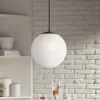 360 Lighting Ciana Black Mini Pendant 10" Wide Modern Orb Frosted Globe Glass Shade For Dining Room House Foyer Kitchen Island Entryway Bedroom Home