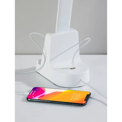 Cody LED Wireless Charging Desk Lamp With Smart Switch (Includes LED Light Bulb) Matte White - Adesso - Image 3