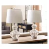(Set Of 2) Soley Glass Table Lamp Silver - Abbyson Living