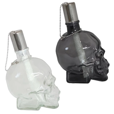 Sunnydaze Decor Sunnydaze Grinning Skull Glass Tabletop Torches - Clear And Black - Image 7
