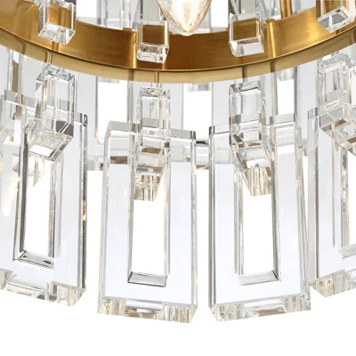 Vienna Full Spectrum Luxum Burnished Brass Chandelier 18 3/4" Wide Modern Tiered Crystal 6-Light Fixture For Dining Room House Foyer Kitchen Island - Image 3