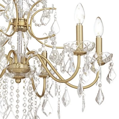 Vienna Full Spectrum DeMallo Gold Chandelier 26" Wide French Scroll Arm Clear Crystal 6-Light Fixture For Dining Room House Foyer Kitchen Island Home - Image 2