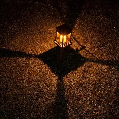 Set Of 6 Outdoor Solar Powered Hanging/Stake Lanterns Black - Alpine Corporation - Image 5