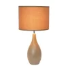 18.11" Traditional Standard Ceramic Dewdrop Table Desk Lamp With Matching Fabric Shade Light Blue - Creekwood Home