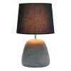 Round Concrete Table Lamp With Shade Black - Simple Designs