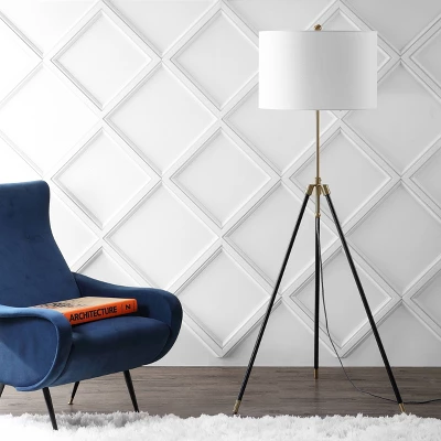 67" Adjustable Metal Lucius Floor Lamp (Includes LED Light Bulb) Black - JONATHAN Y - Image 2