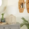 Coastal Rattan Table Lamp With Drum Shade Beige - Olivia & May