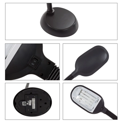 Adjustable Floor Lamp - 6ft Full Spectrum Natural Sunlight Lamp With Bendable Neck - Reading, Crafts, Esthetician Floor Light By Lavish Home (Black) - Image 2