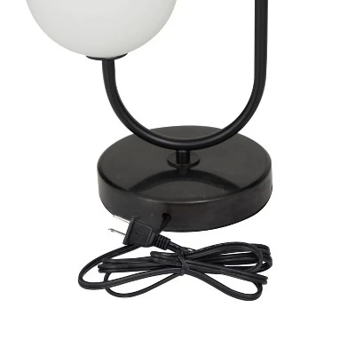 Metal Orb 2 Bulb Table Lamp With Marble Base - Olivia & May - Image 3