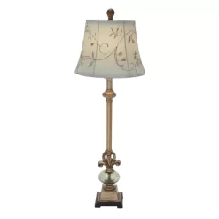Polystone Buffet Lamp With Tapered Shade Gold - Olivia & May